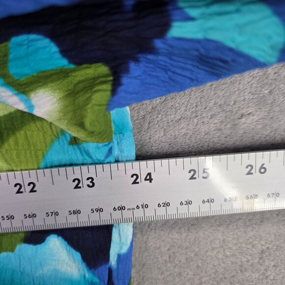 Womens Allison Daley Blue Green Floral Blouse Button Up 3/4 Sleeve Size 2X - Picture 4 of 6